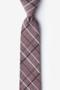 Brown Checkers Skinny Tie Photo (0)