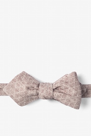 _Brown Tangent Diamond Tip Bow Tie_