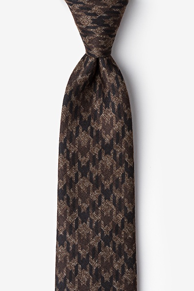 Brown Cotton Chandler Extra Long Tie