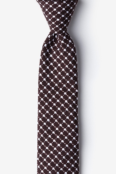 Brown Cotton Descanso Skinny Tie