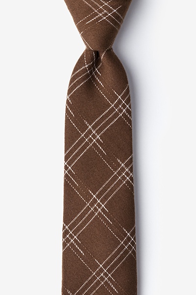 Brown Cotton Escondido Skinny Tie