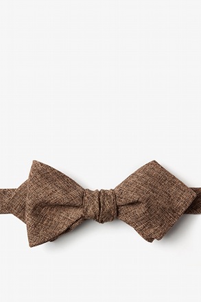 Galveston Brown Diamond Tip Bow Tie