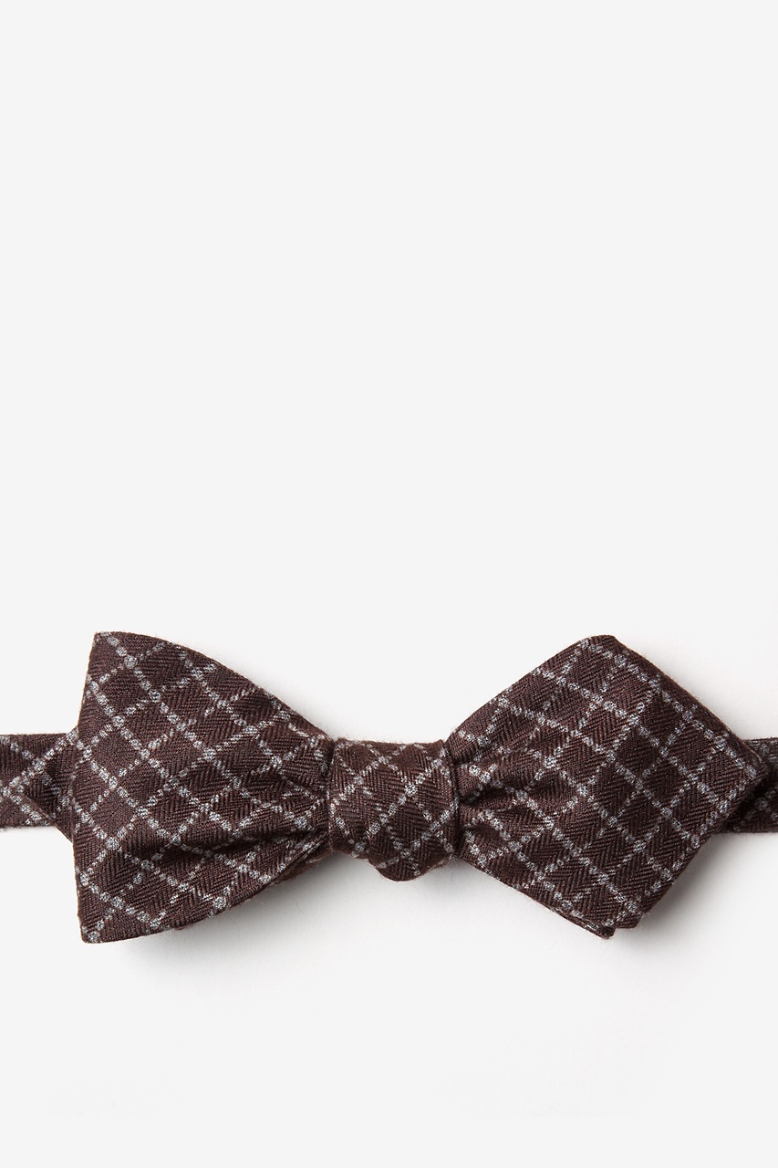 Brown Cotton Glendale Diamond Tip Bow Tie | Ties.com