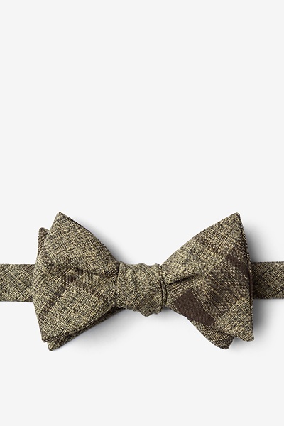 Brown Cotton Kirkland Self-Tie Bow Tie