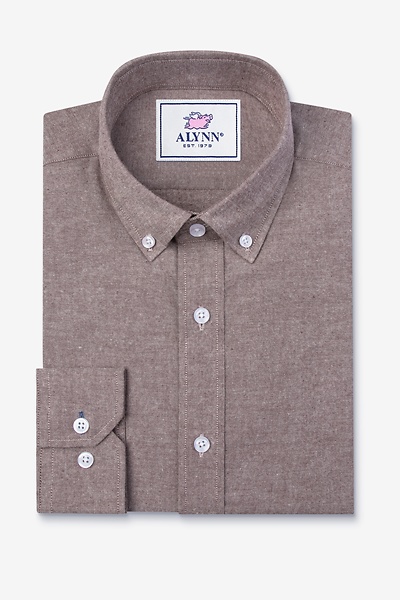 Brown Cotton Lucas Business Casual Shirt | Ties.com