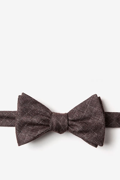 Brown Cotton Prescott Self-Tie Bow Tie