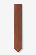 Brown Stafford Faux Leather Skinny Tie Photo (1)