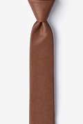 Brown Stafford Faux Leather Skinny Tie Photo (0)