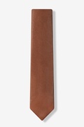 Brown Stafford Faux Leather Skinny Tie Photo (1)
