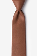 Brown Stafford Faux Leather Skinny Tie Photo (0)