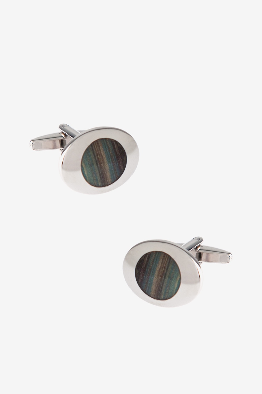 Colored Rounded Oval Brown Cufflinks Photo (0)