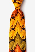 Autumn Leaves Tie - Brown Microfiber Photo (0)