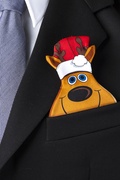 Reindeer Pocket Pal Brown Pocket Square Card Photo (0)