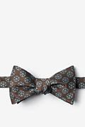 Snowflakes Brown Self-Tie Bow Tie Photo (0)