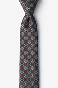 Snowflakes Brown Skinny Tie Photo (0)