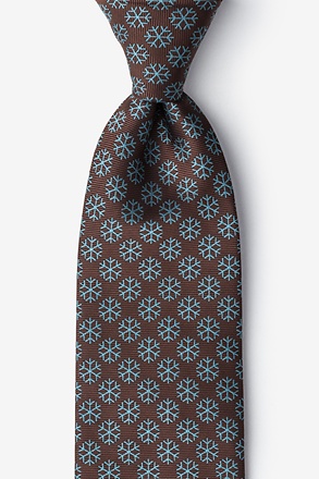 Snowflakes Brown Tie
