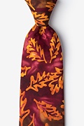Stamped Fall Leaves Brown Tie Photo (0)