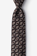 Tonal Diamond Brown Skinny Tie Photo (0)