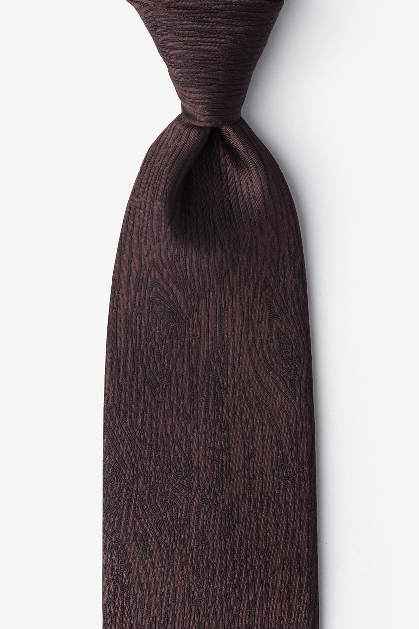 Wood Grain Brown Extra Long Tie Photo (0)