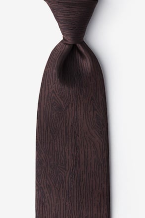 Wood Grain Brown Extra Long Tie