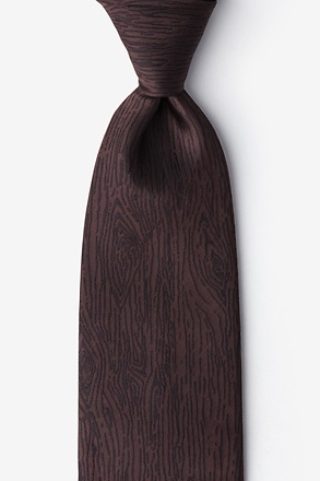 _Wood Grain Brown Extra Long Tie_