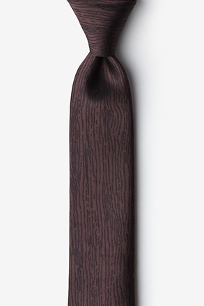 Wood Grain Brown Skinny Tie