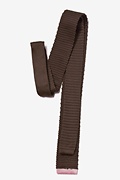 Contrasting Tip Brown Knit Skinny Tie Photo (1)
