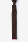 Contrasting Tip Brown Knit Skinny Tie Photo (0)