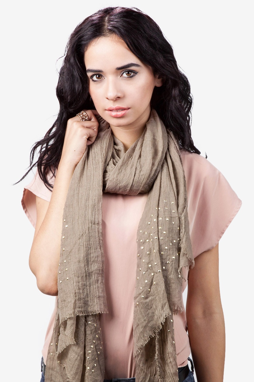 Taza Studded Brown Scarf Photo (0)