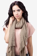 Brown Taza Studded Scarf Photo (0)