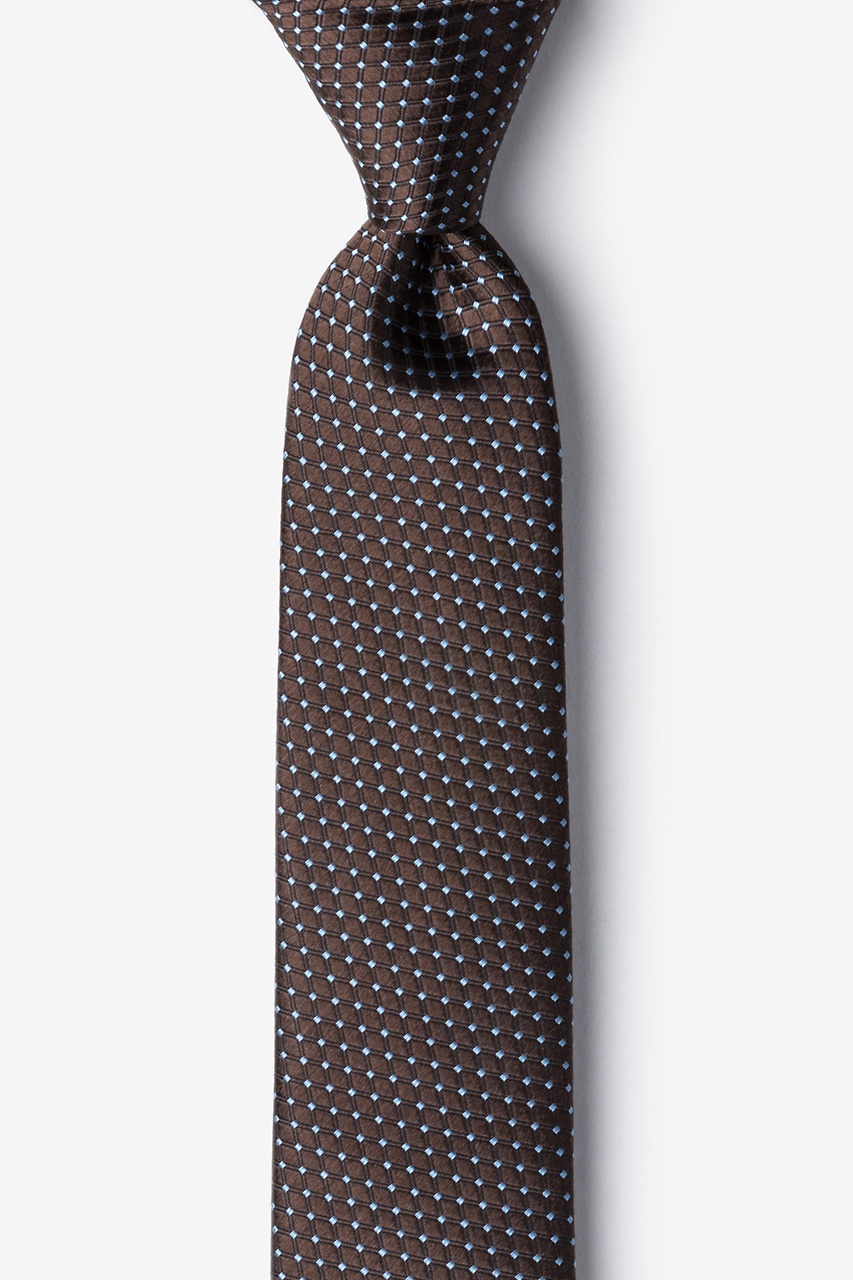 Buton Brown Skinny Tie Photo (0)