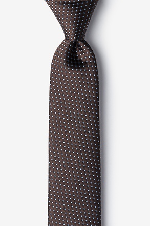 Buton Brown Skinny Tie