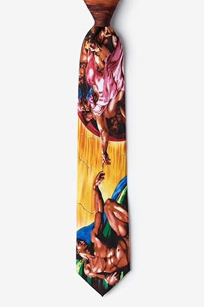 _Creation of Adam - Michelangelo Brown Tie_
