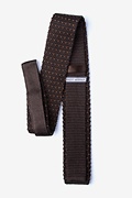 Laos Brown Knit Skinny Tie Photo (1)