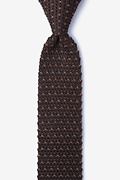 Laos Brown Knit Skinny Tie Photo (0)