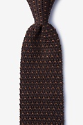 Laos Brown Knit Tie Photo (0)