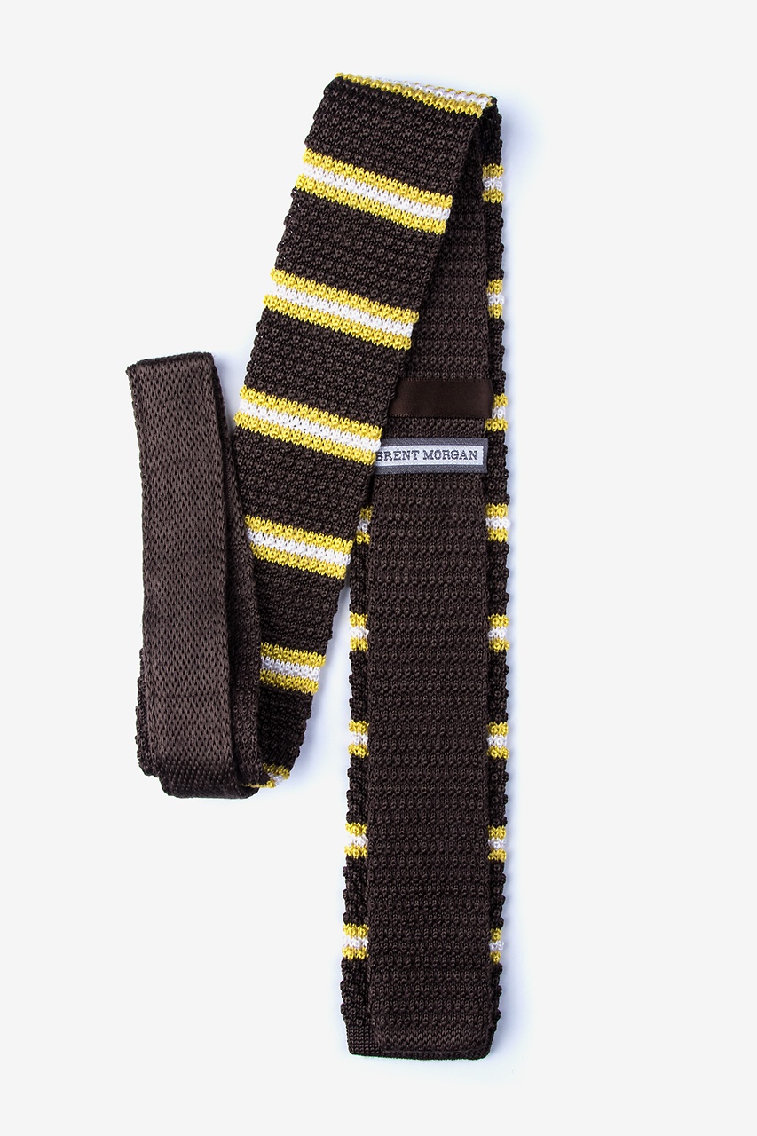 Brown Silk Maltese Stripe Knit Skinny Tie | Ties.com