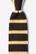 Maltese Stripe Brown Knit Tie Photo (0)