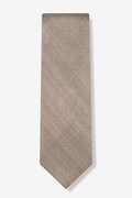 Solid Stitch Brown Extra Long Tie Photo (0)