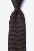 Textured Solid Brown Knit Tie Photo (0)