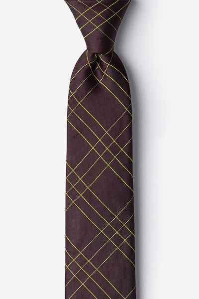 Brown Silk Unimak Skinny Tie