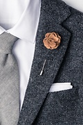 Brown Wool Felt Flower Lapel Pin Photo (1)