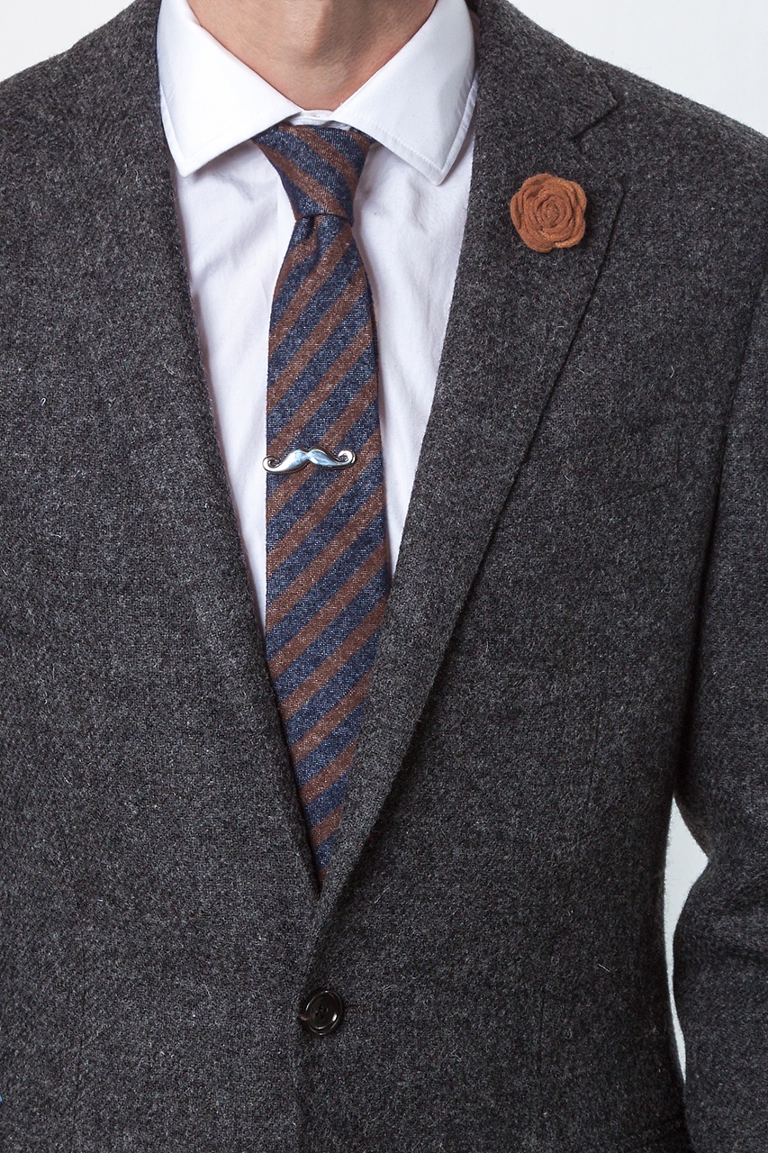 Brown Wool Winslow Skinny Tie | Ties.com