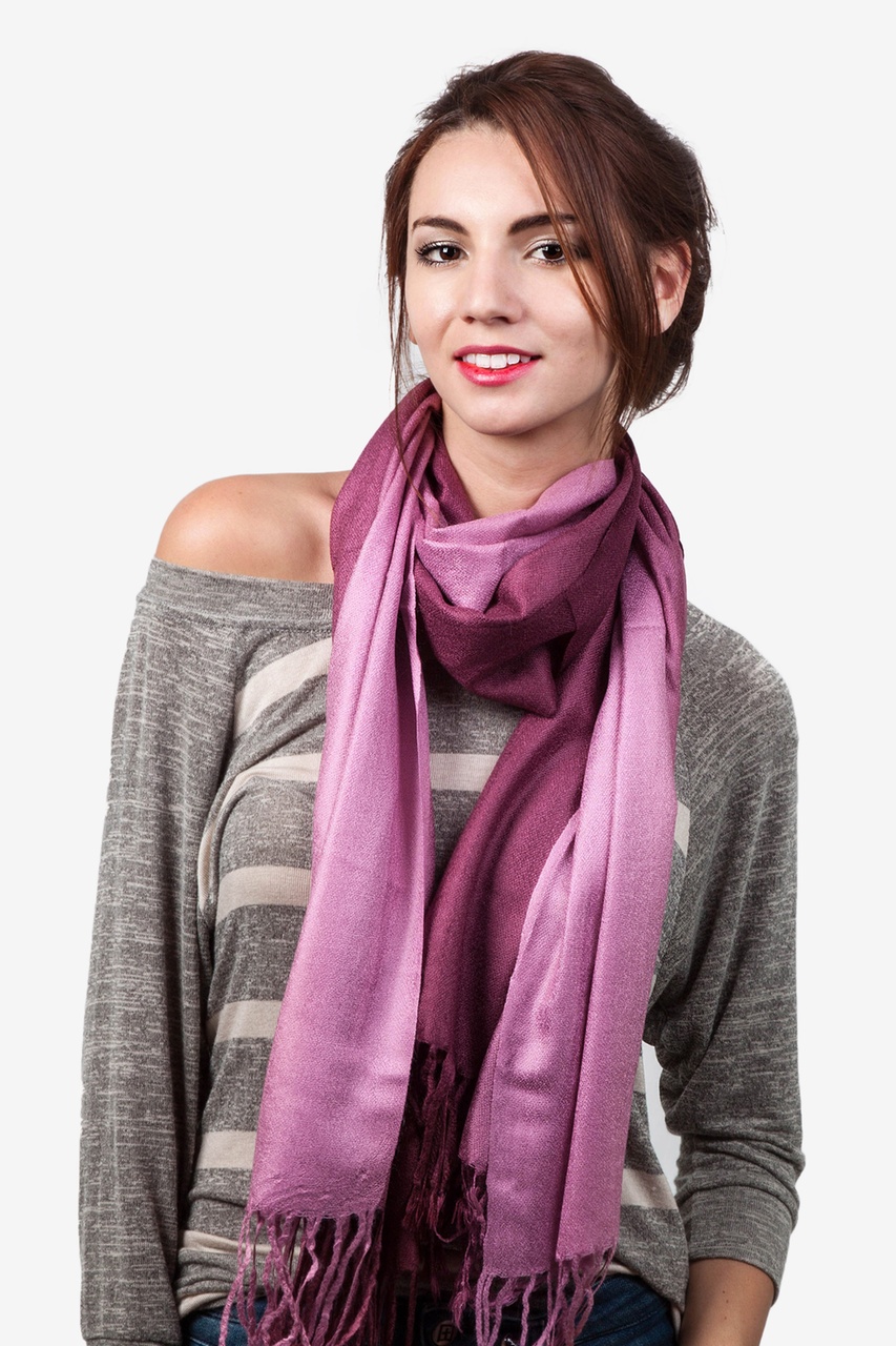 Burgundy Gradient Pashmina Scarf Pashmina Scarves