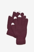Burgundy Texting Gloves Photo (0)