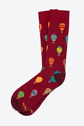 Full of Hot Air Burgundy Sock