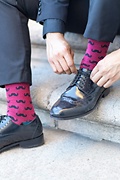 Mustache Burgundy Sock Photo (1)