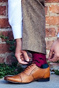 Mustache Burgundy Sock Photo (3)