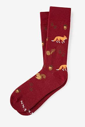 _No Fox Given Burgundy Sock_