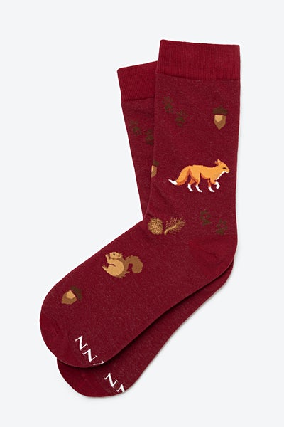 Burgundy Carded Cotton No Fox Given Women's Sock | Ties.com
